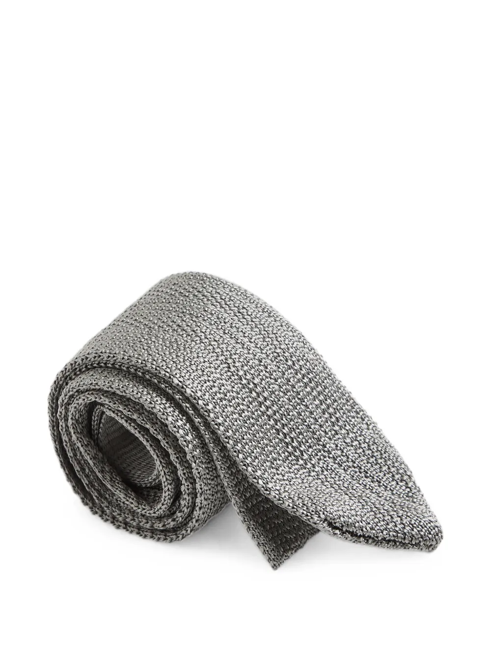 Brunello Cucinelli Kids Zijden stropdas met textuur Grijs