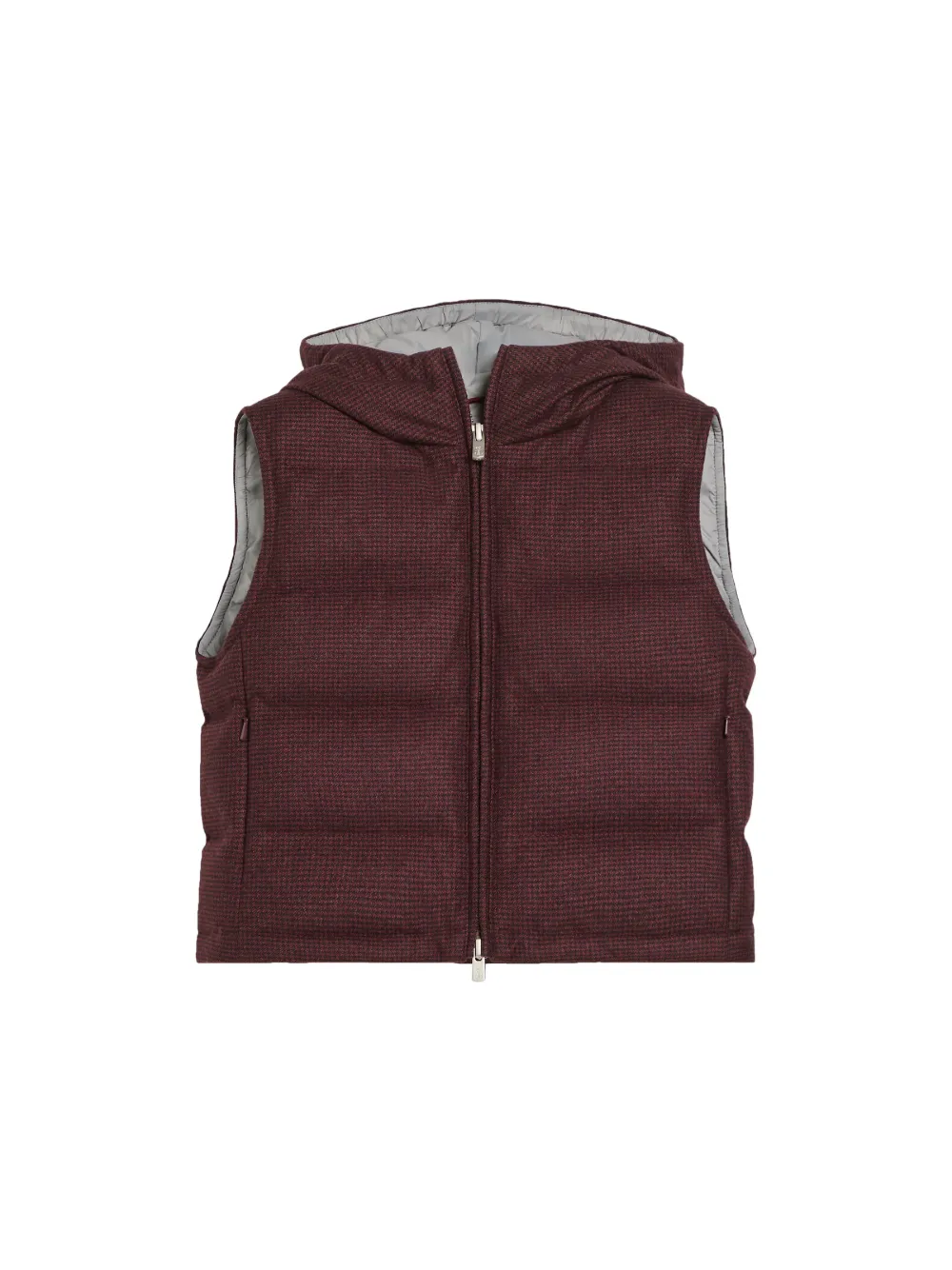 Brunello Cucinelli Kids Gilet imbottito con cappuccio - Rosso