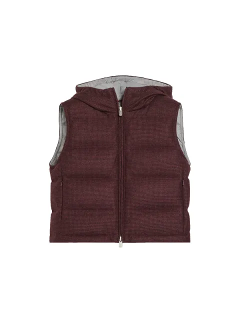 Brunello Cucinelli Kids chaleco capitonado con motivo pied de poule