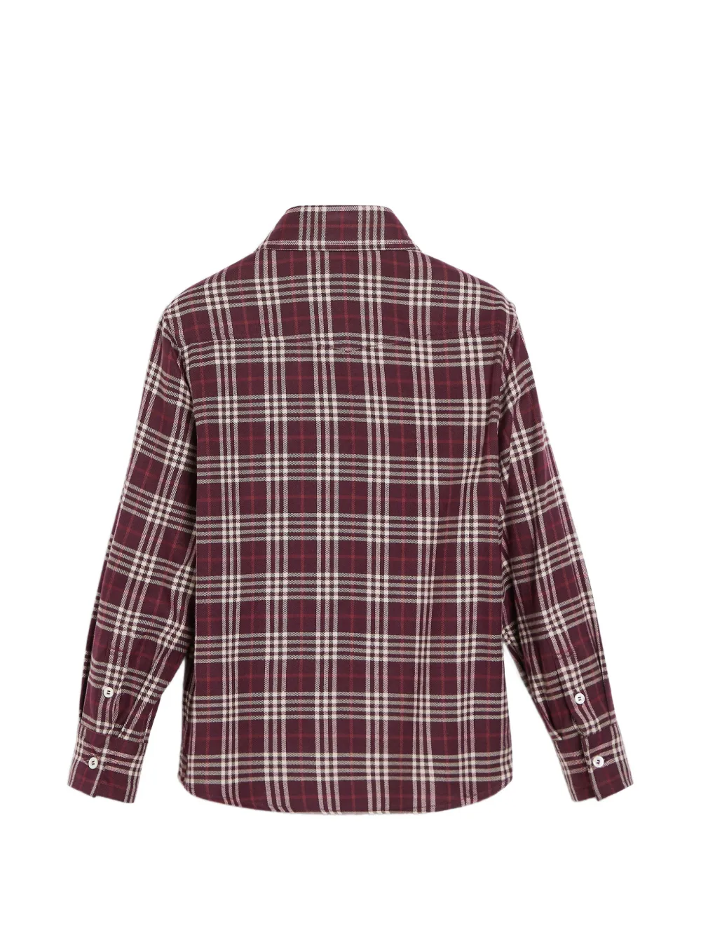 Brunello Cucinelli Kids tartan-pattern long-sleeve shirt Rood