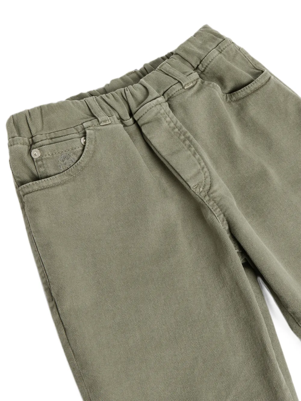 Brunello Cucinelli Kids Jeans met vijf zakken en riemlus Groen