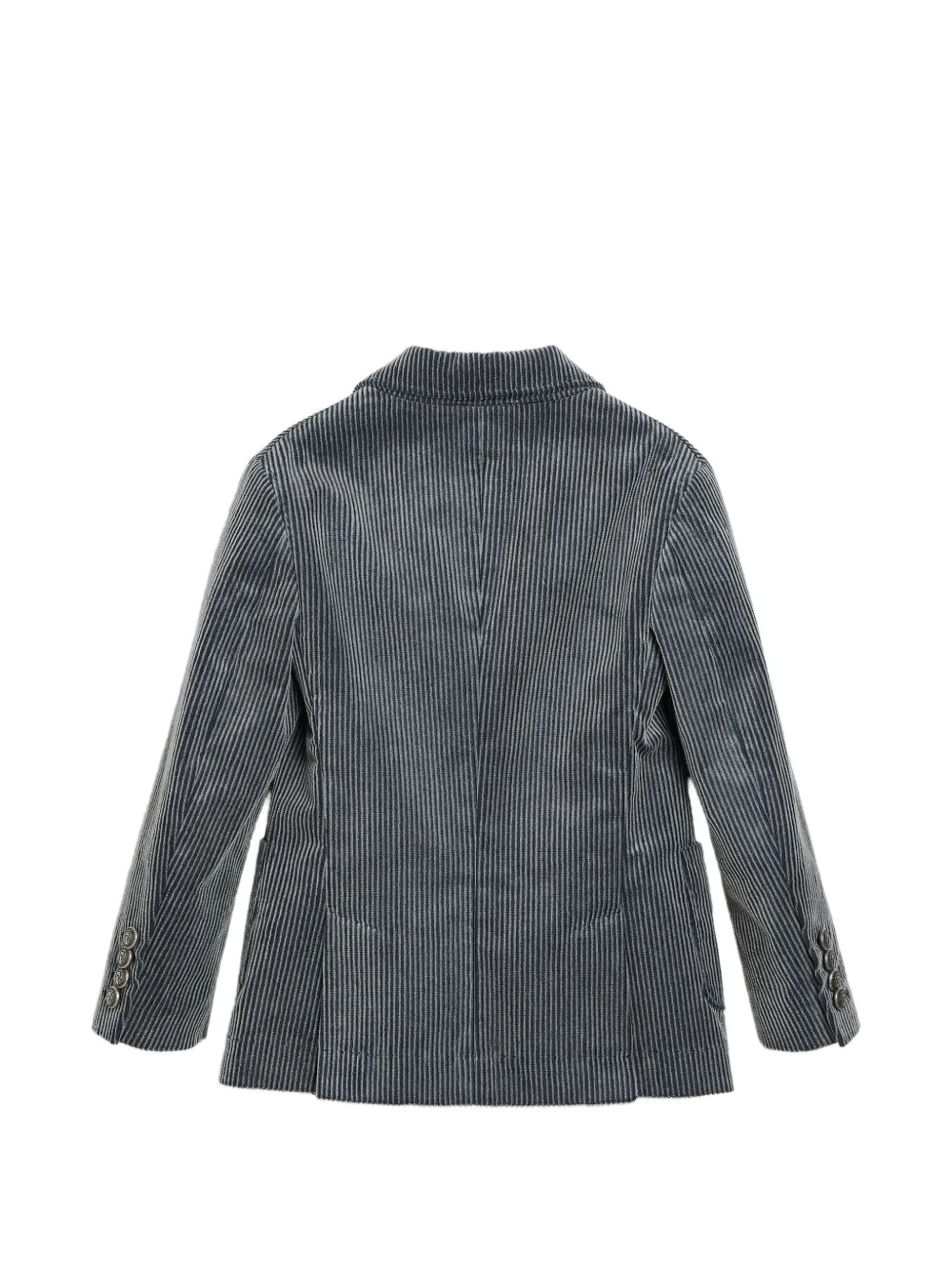 Brunello Cucinelli Kids Blazer met textuur en lange mouwen Blauw