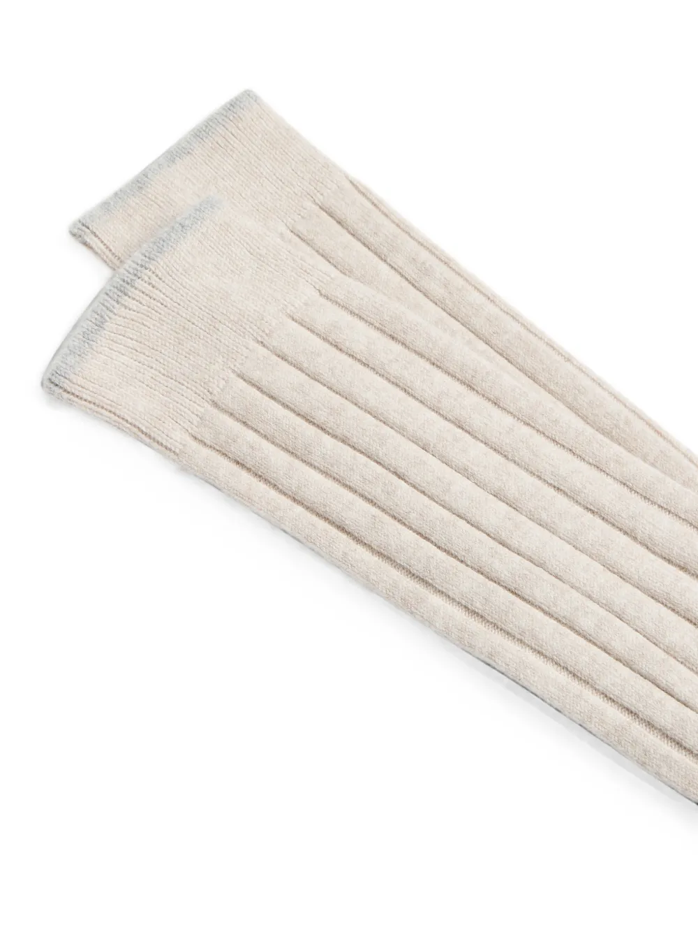 Brunello Cucinelli Kids Ribgebreide sokken Beige