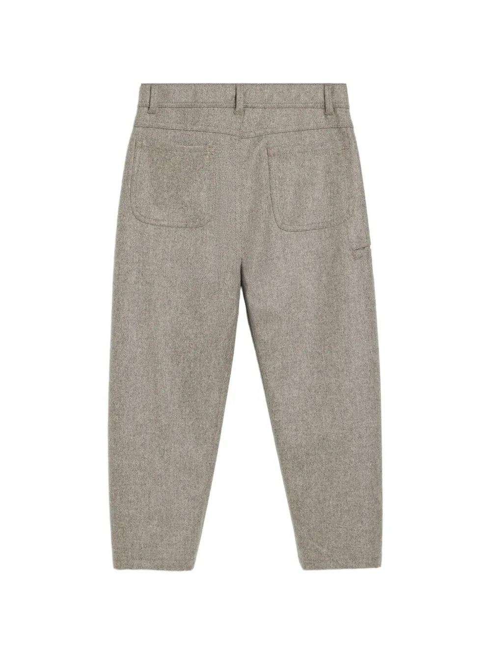 Brunello Cucinelli Kids Broek met toelopende pijpen en riemlussen Bruin