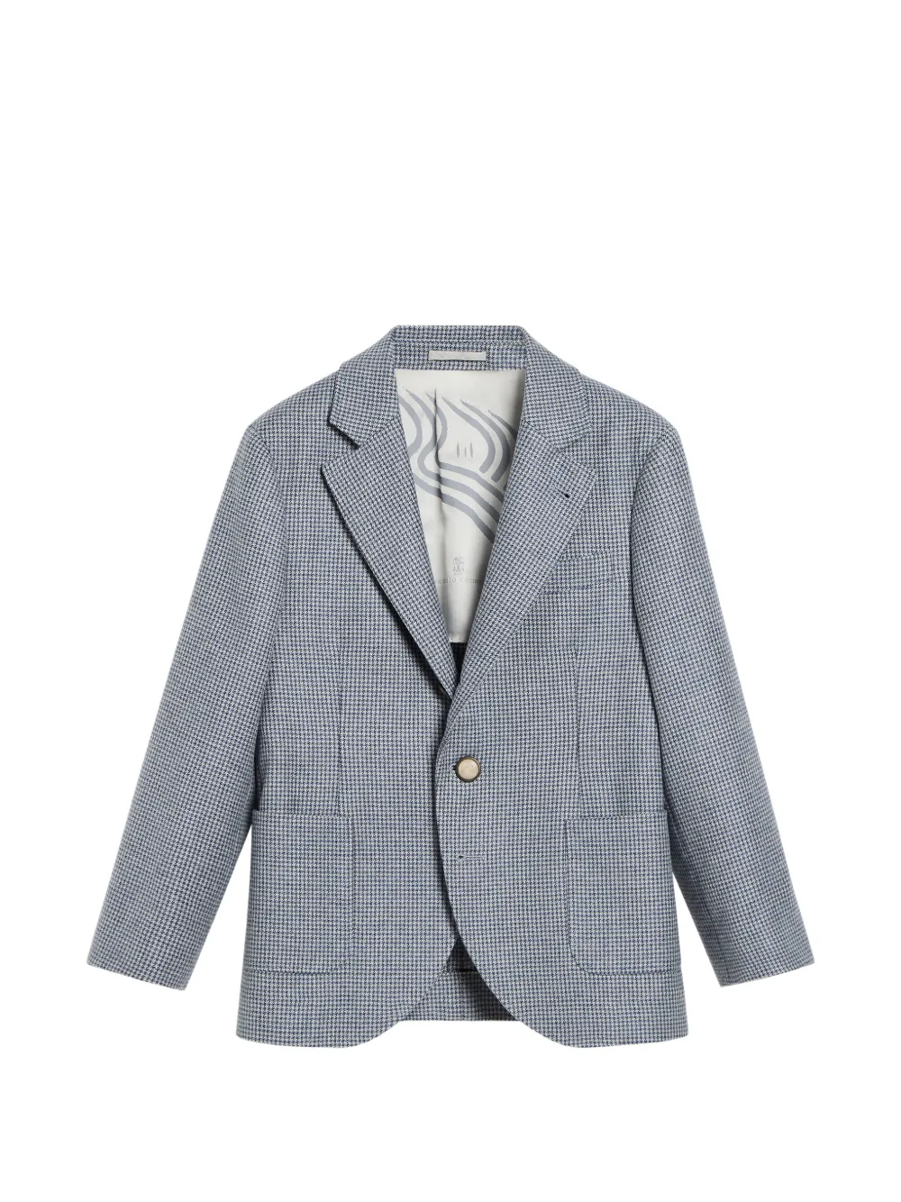 Brunello Cucinelli Kids Blazer mit Hahnentrittmuster - Blau