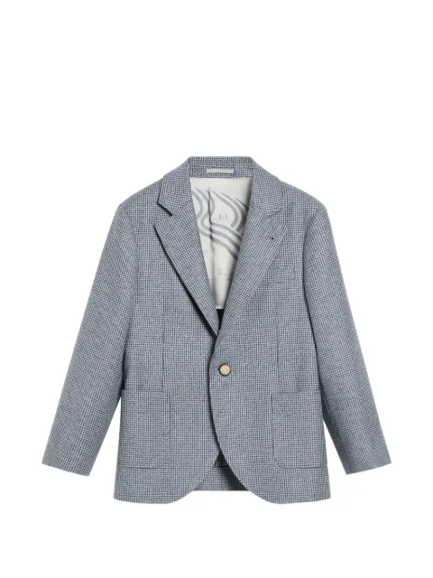 Brunello Cucinelli Kids blazer à motif pied-de-poule et manches longues