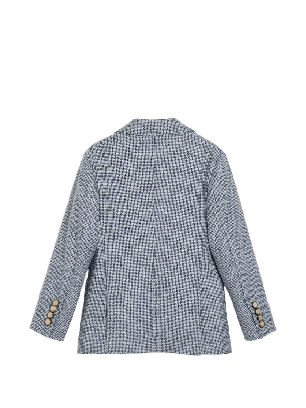 Brunello Cucinelli Kids Blazer met pied-de-poule patroon en lange mouwen Blauw