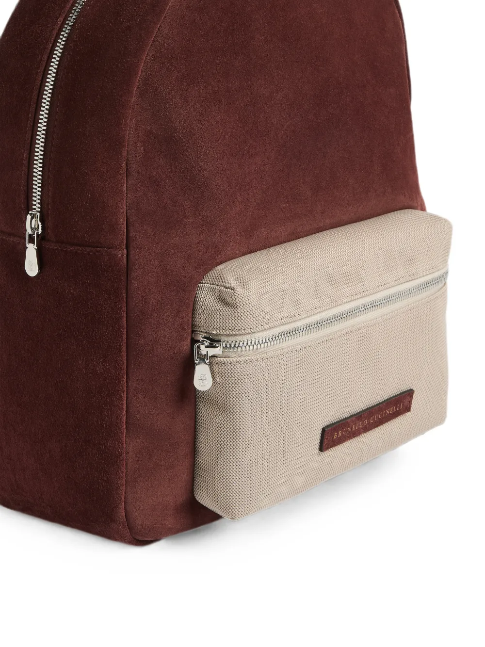 Brunello Cucinelli Kids Rugzak met vlakken en logo-patch Rood