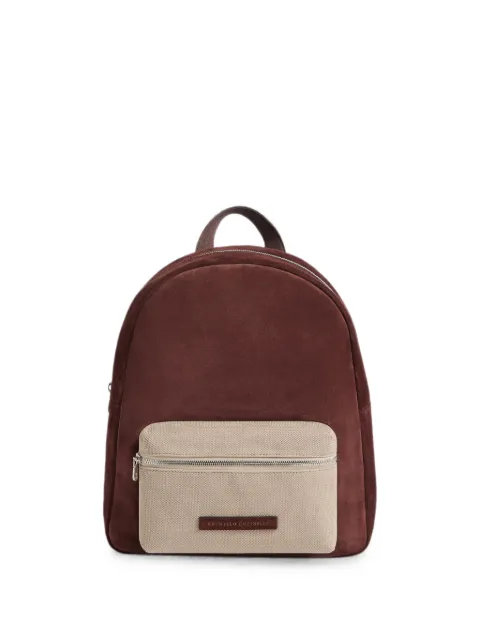 Brunello Cucinelli Kids logo-patch panelled backpack