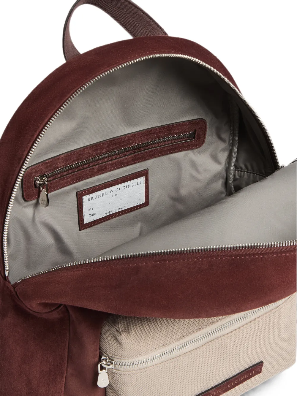 Brunello Cucinelli Kids Rugzak met vlakken en logo-patch Rood