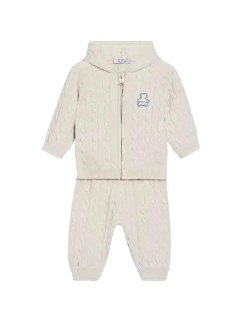 Brunello Cucinelli Kids Bernie cable-knit trousers set