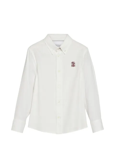 Brunello Cucinelli Kids embroidered long-sleeve shirt