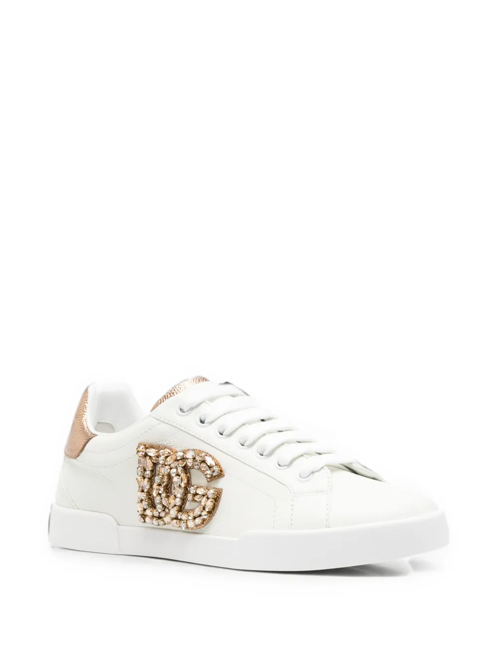 Dolce & Gabbana Sneakers verfraaid met kristallen en logo Wit