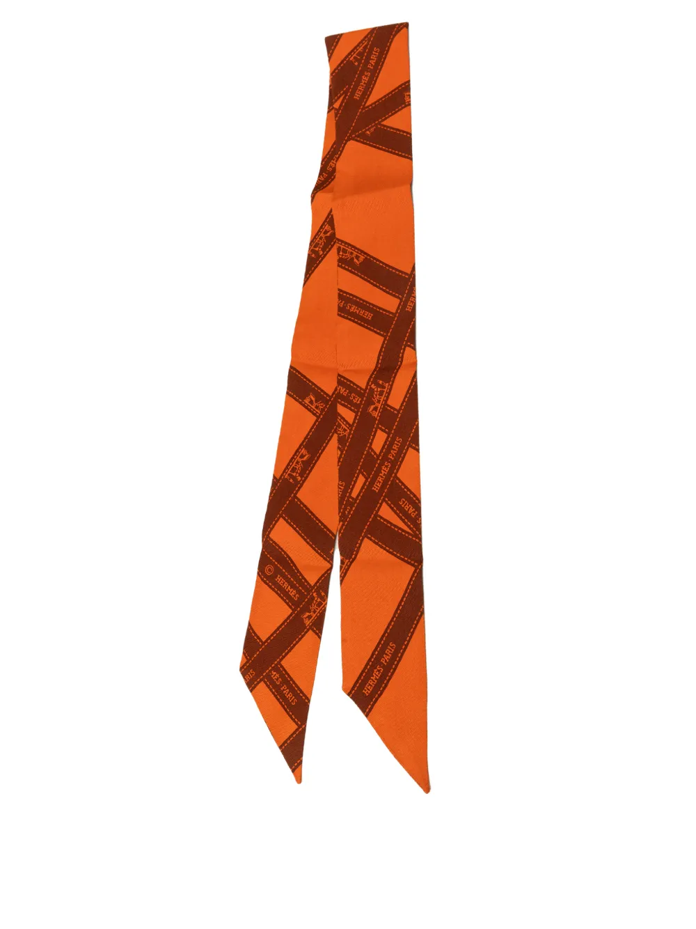 Hermès Pre-Owned 2000-2026 Bolduc Twilly Silk Scarf scarves - Orange
