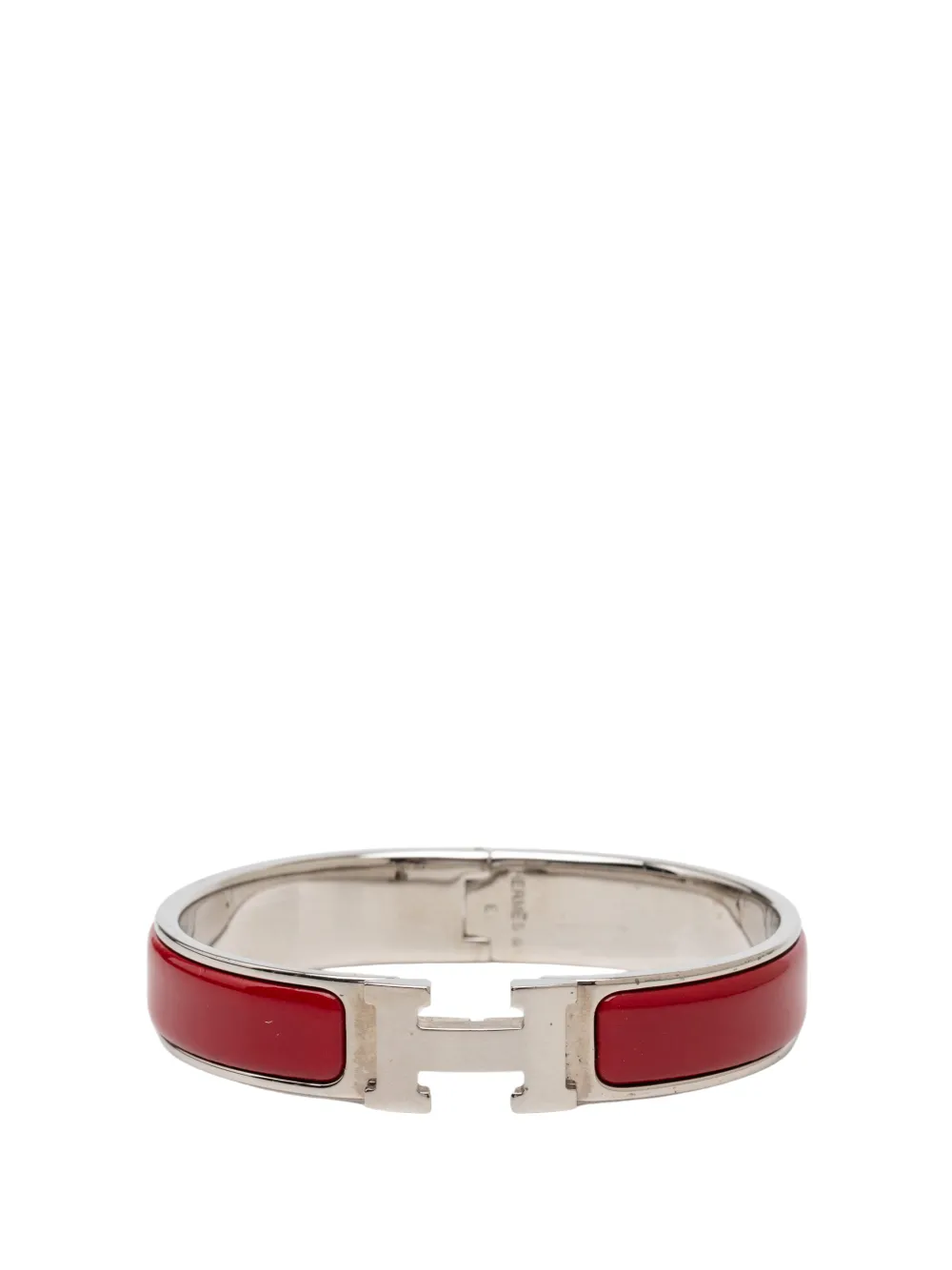 Hermès Pre-Owned 2000-2026 Narrow Enamel Clic H Bracelet PM costume earrings - Red