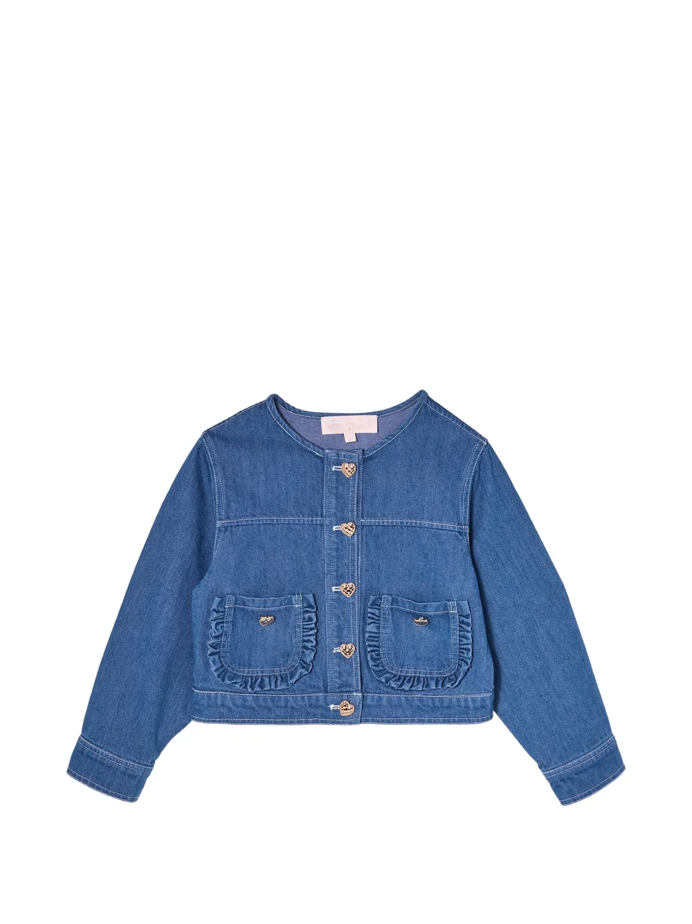 Tutu Du Monde Heartstring ruffle-trimmed denim jacket - Blu