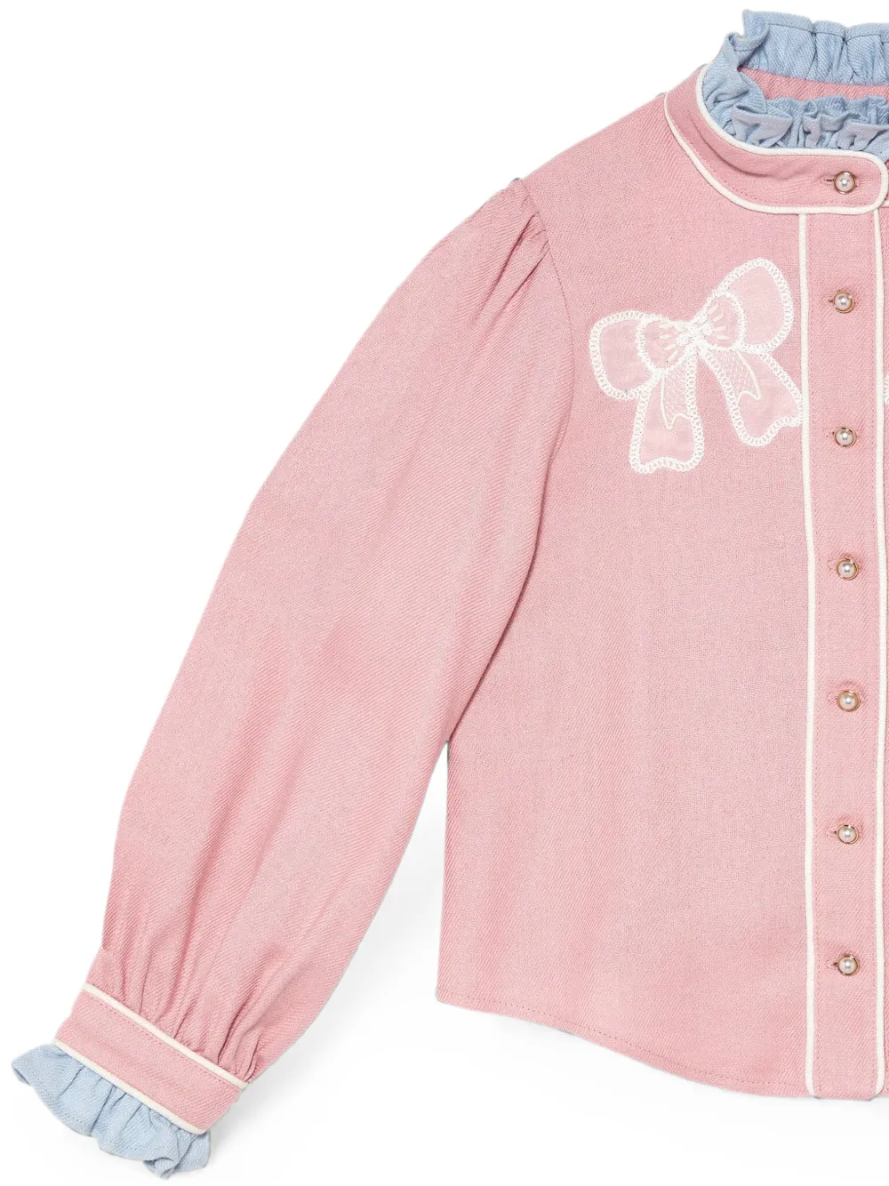 Tutu Du Monde Sweet Memory blouse met geborduurde strik en ruches Roze