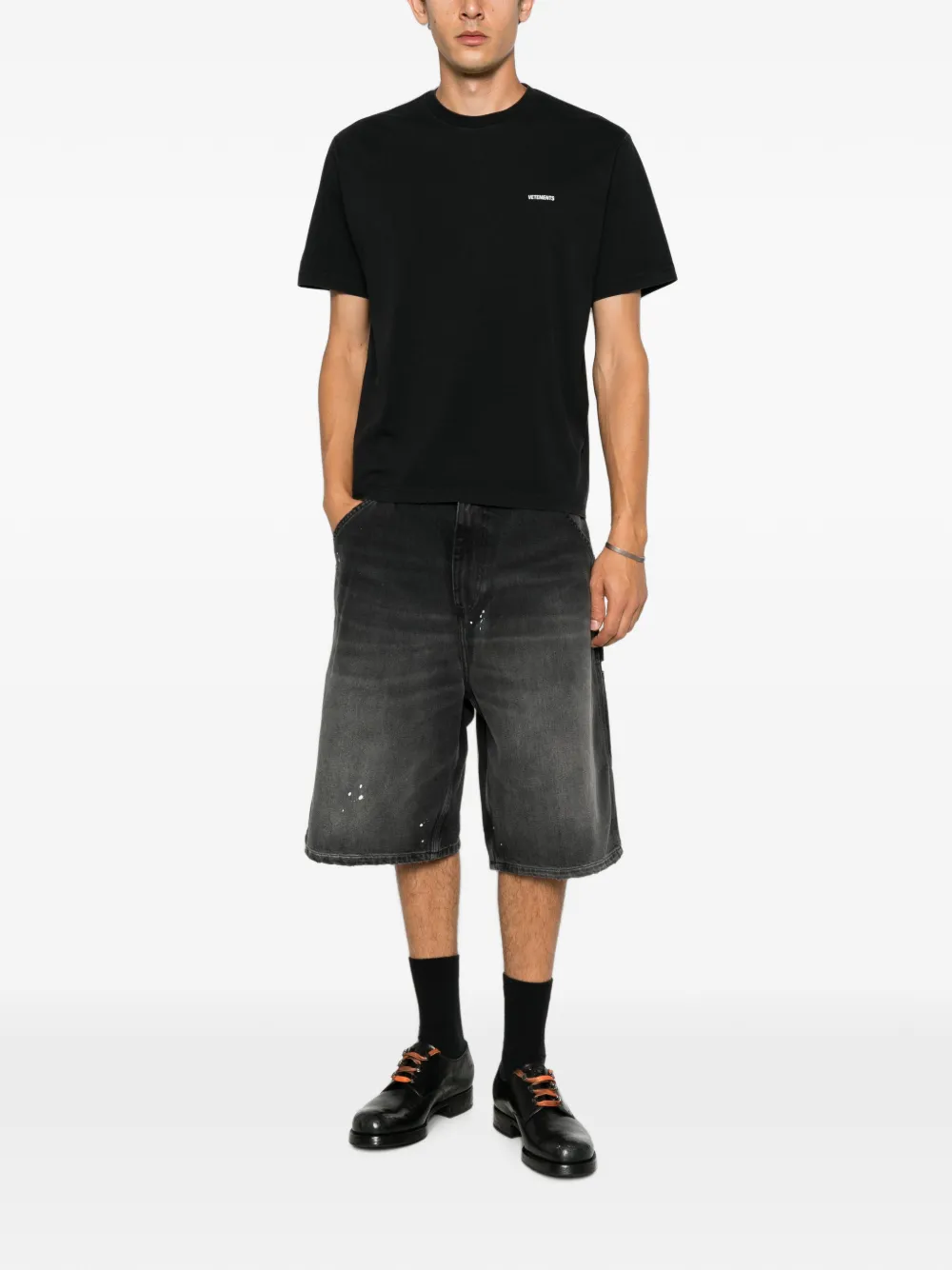 VETEMENTS T-shirt met logoprint Zwart