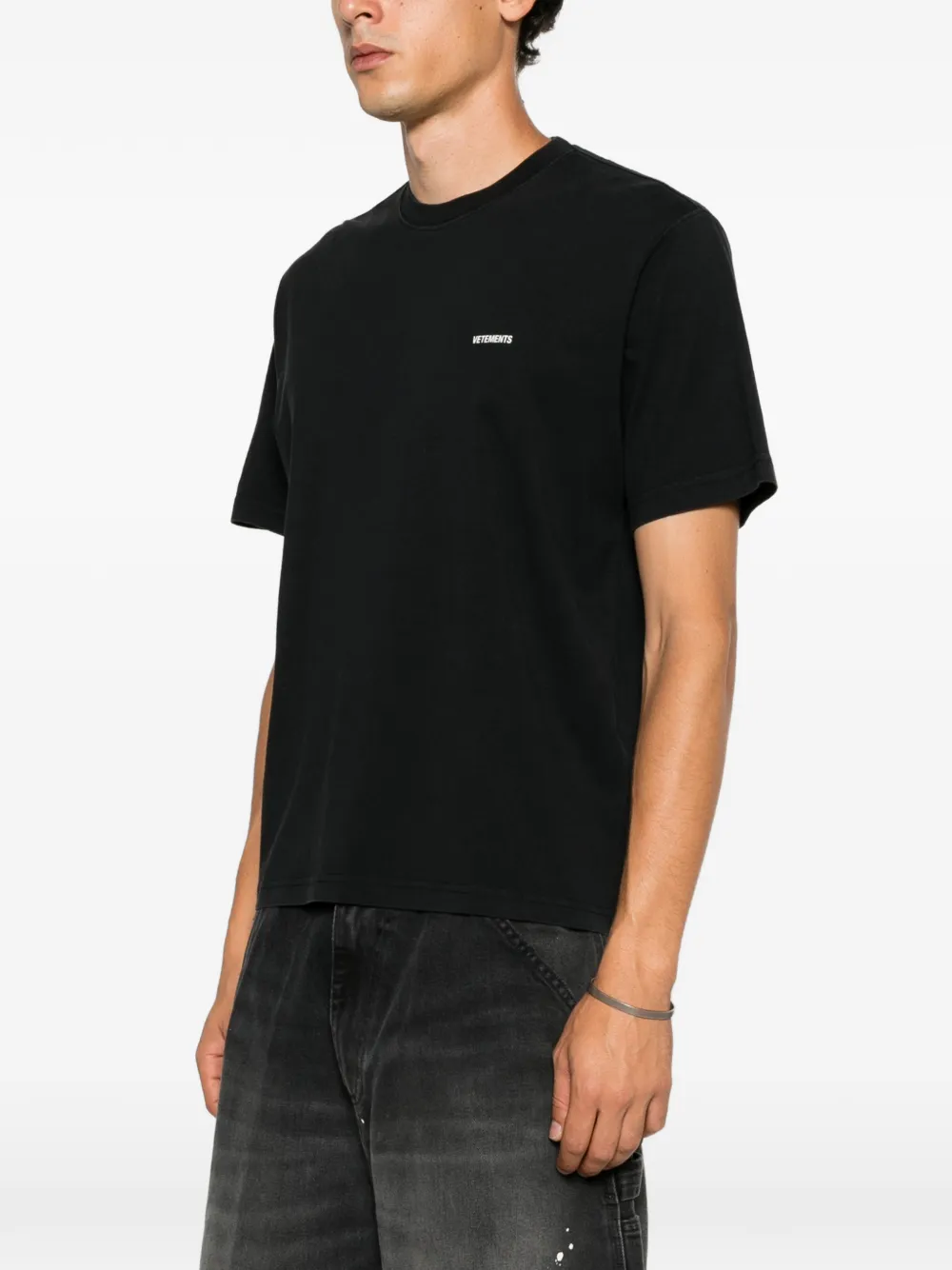 VETEMENTS T-shirt met logoprint Zwart