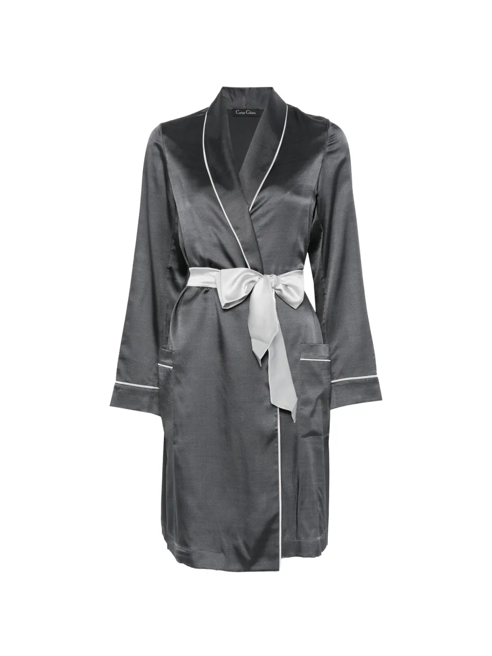 Carine Gilson piped silk-blend robe