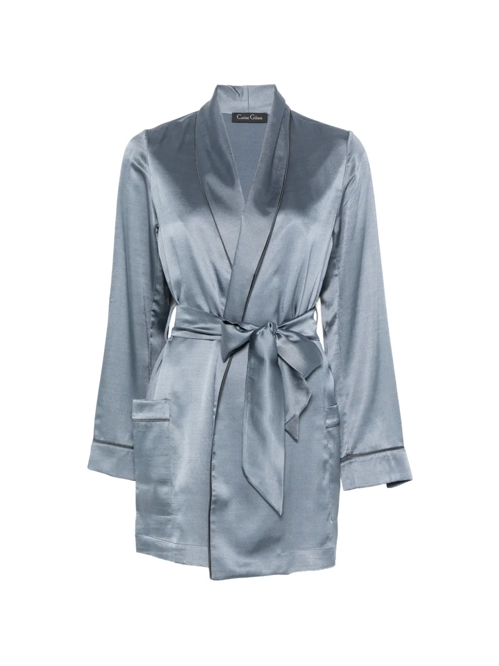 Carine Gilson satin-finish belted robe