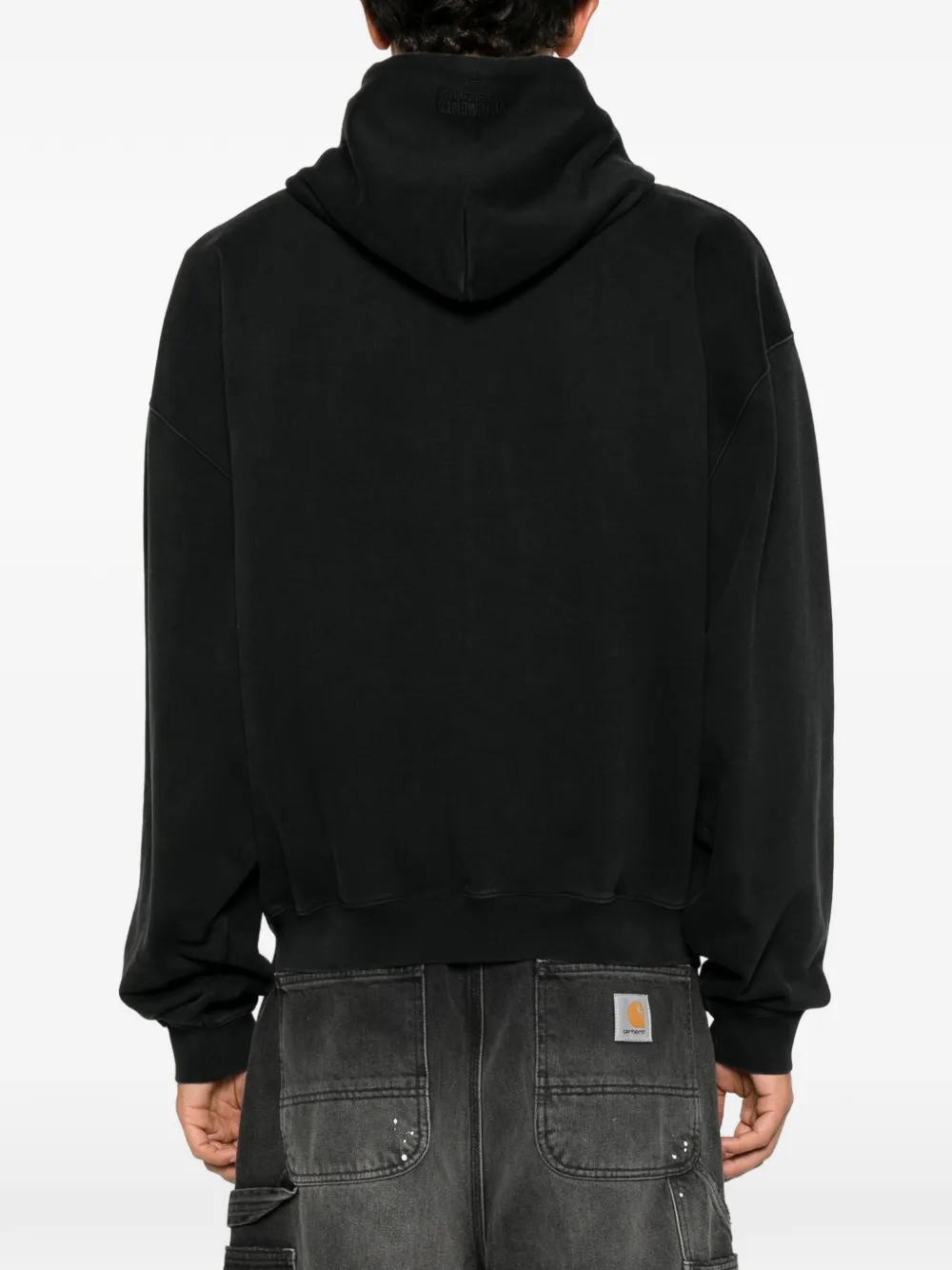 VETEMENTS Hoodie met logoprint en rits Zwart