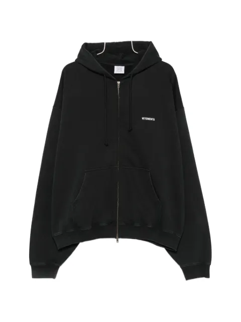VETEMENTS logo-print zip-up hoodie