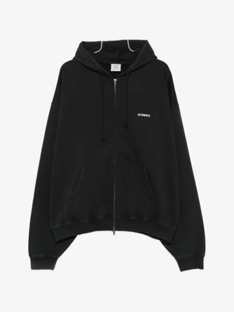 VETEMENTS logo-print zip-up hoodie