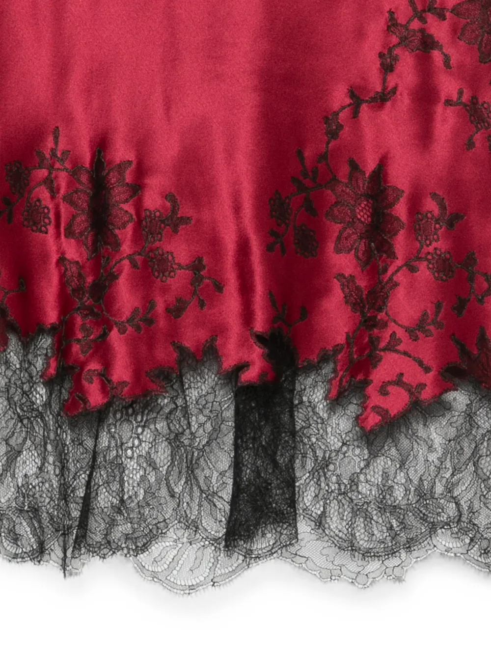 Carine Gilson Jurk met ronde hals en kanten afwerking Rood