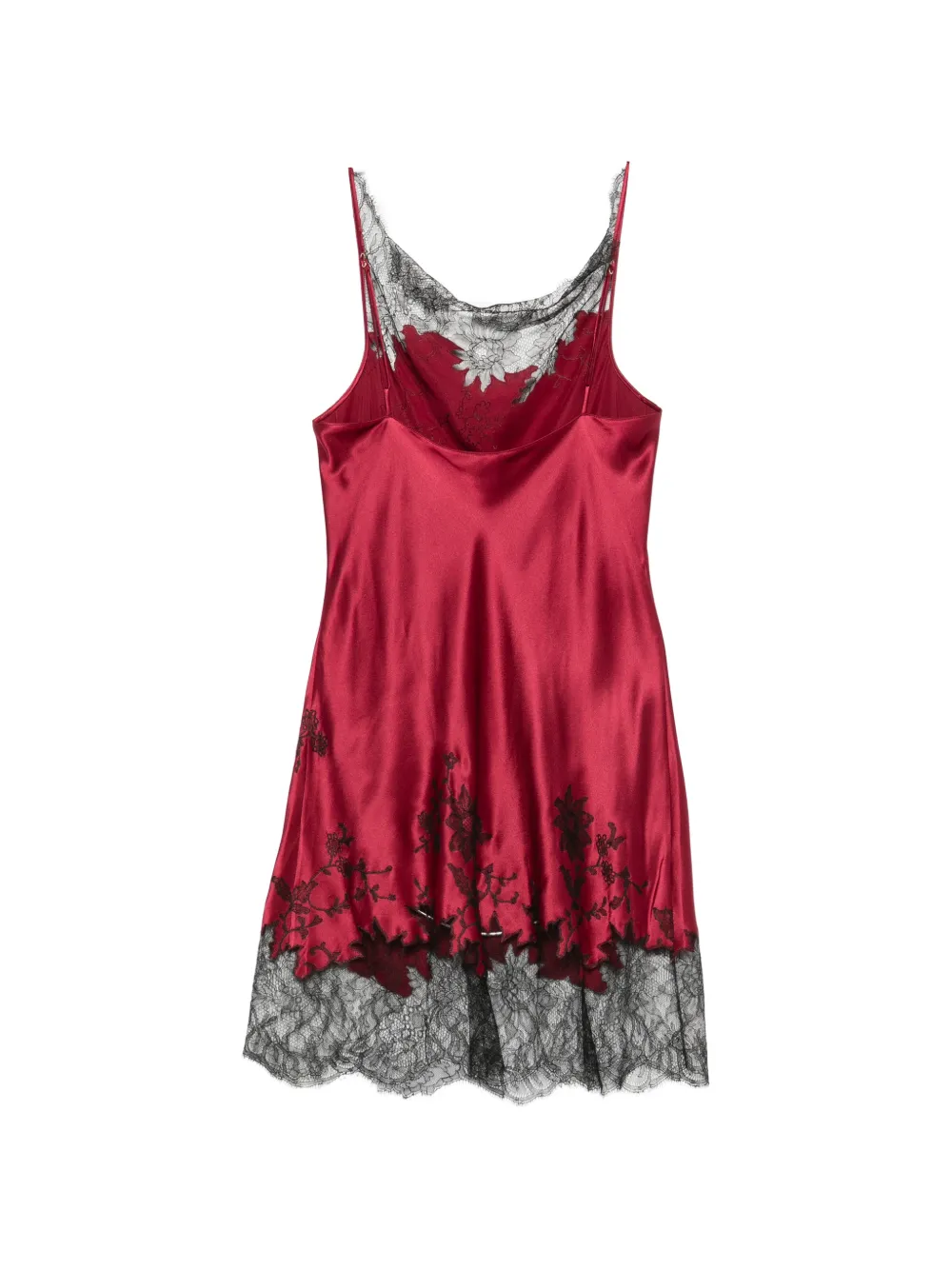 Carine Gilson Jurk met ronde hals en kanten afwerking Rood