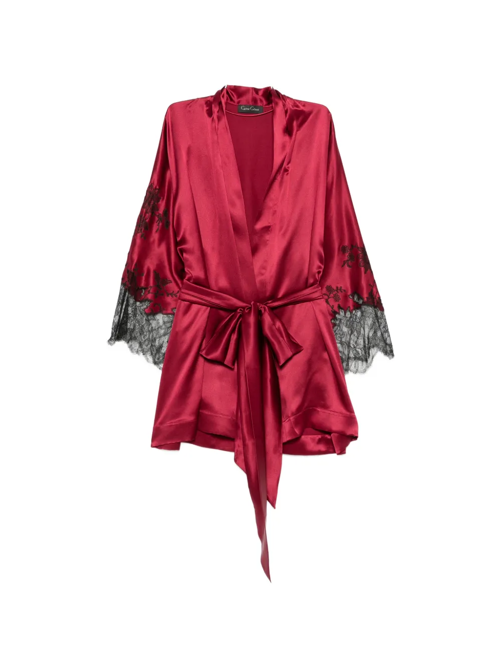 Carine Gilson lace-trim silk kimono - Rot