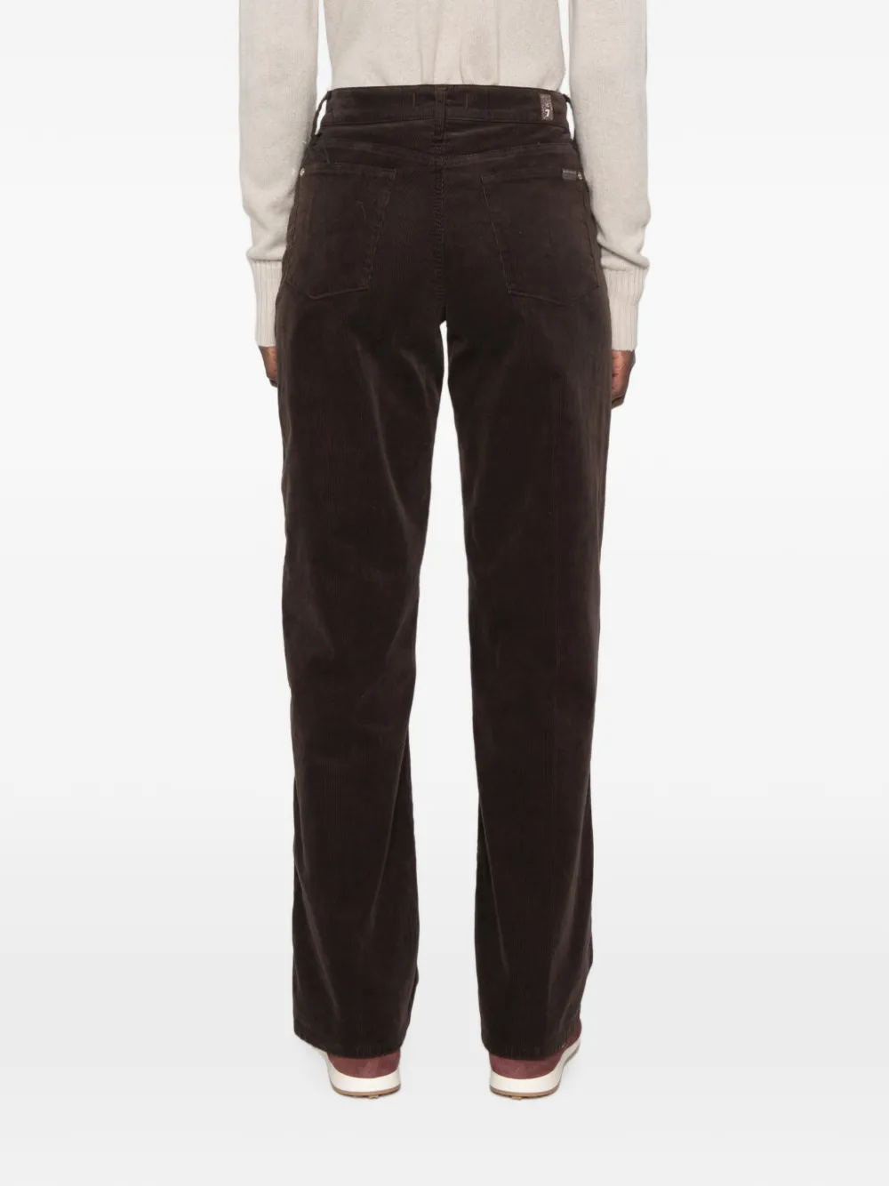 7 For All Mankind Stovepipe ribfluwelen broek met ceintuur Bruin