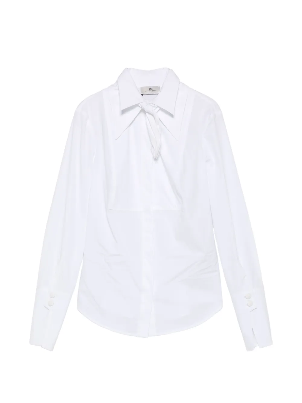 Elisabetta Franchi pussy-bow long-sleeve shirt - Weiß
