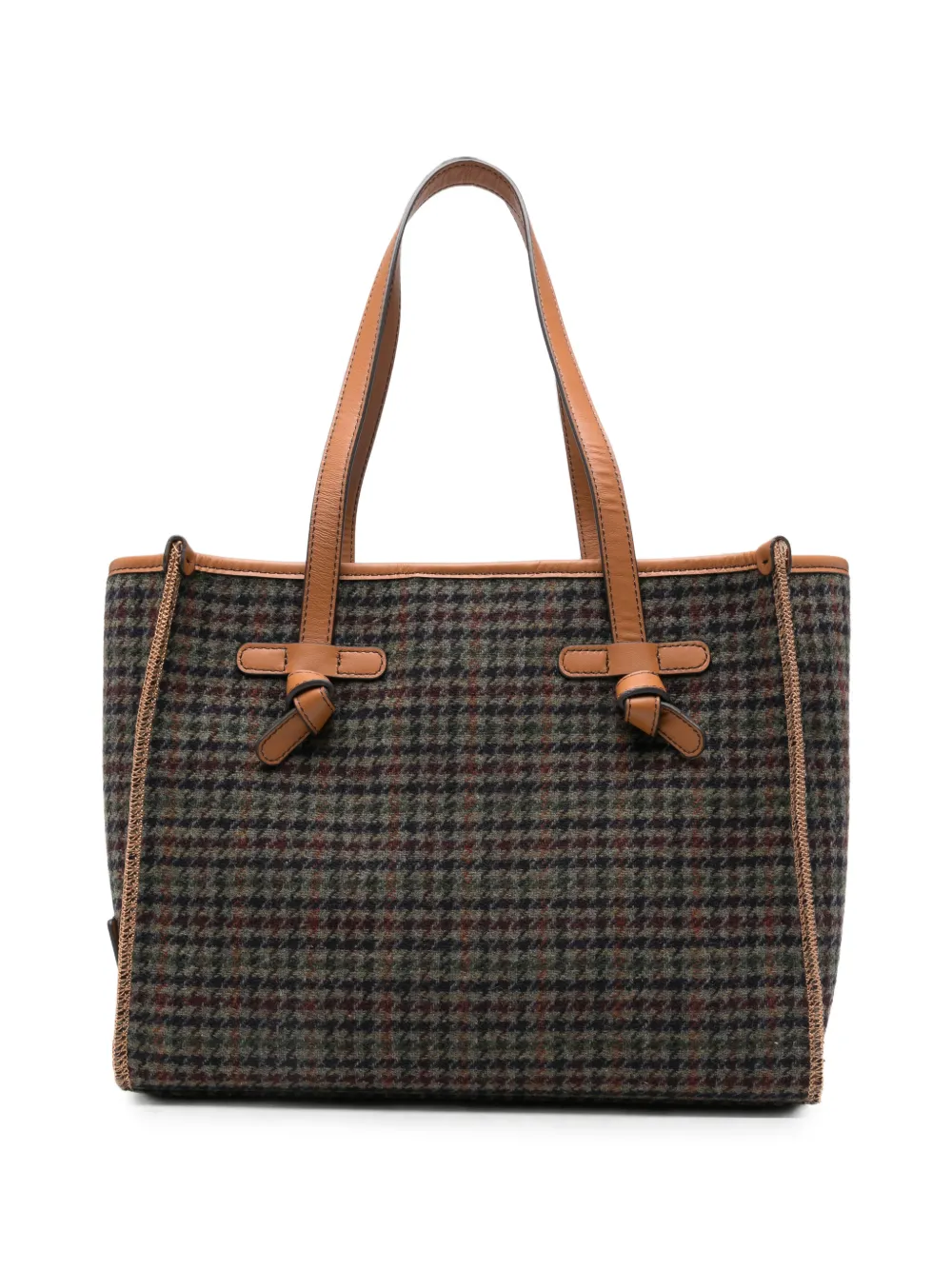 GIANNI CHIARINI Marcella houndstooth-pattern tote bag - Grigio