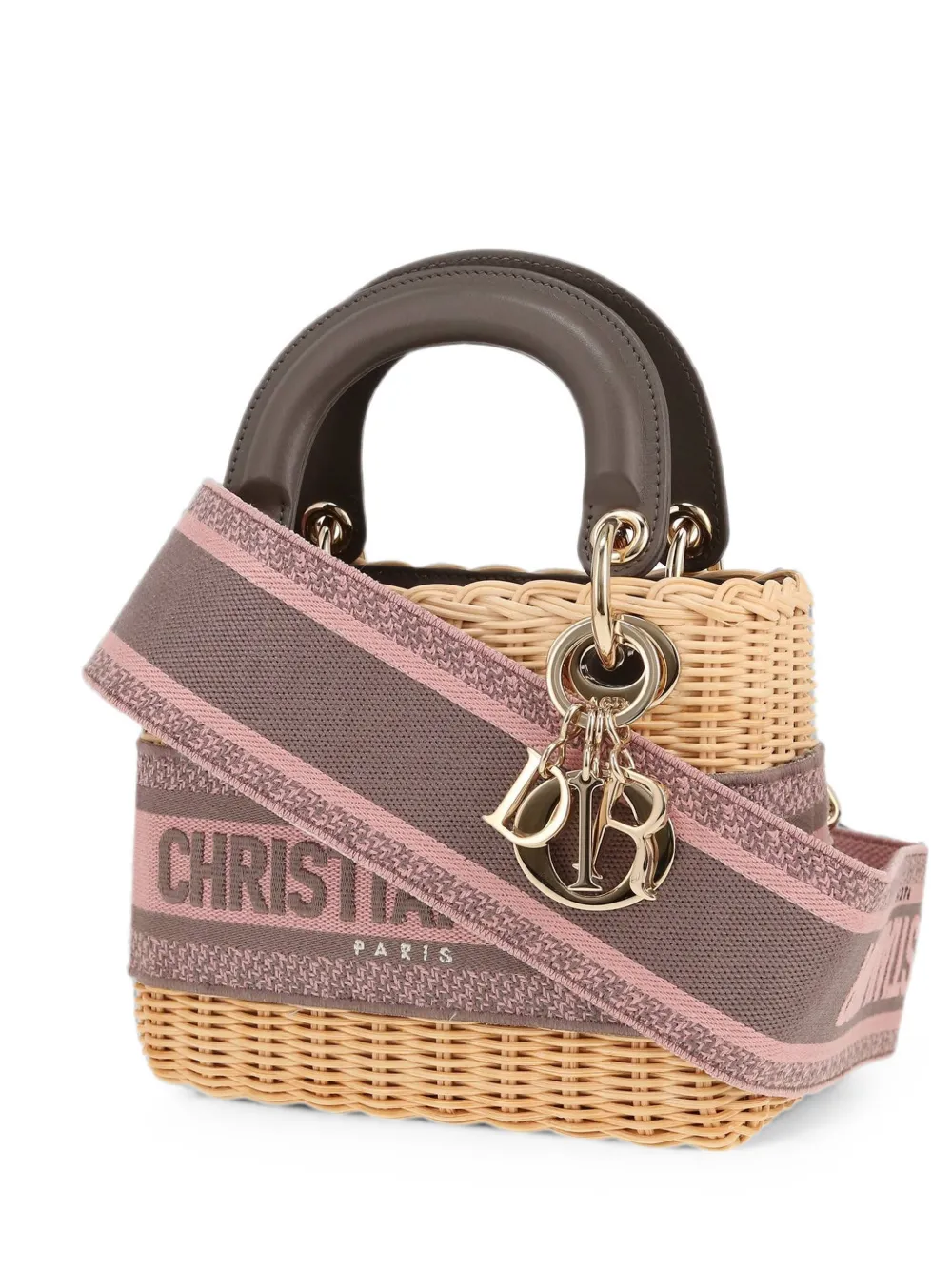Christian Dior Pre-Owned 2020s Lady Dior wicker mini bag - Toni neutri