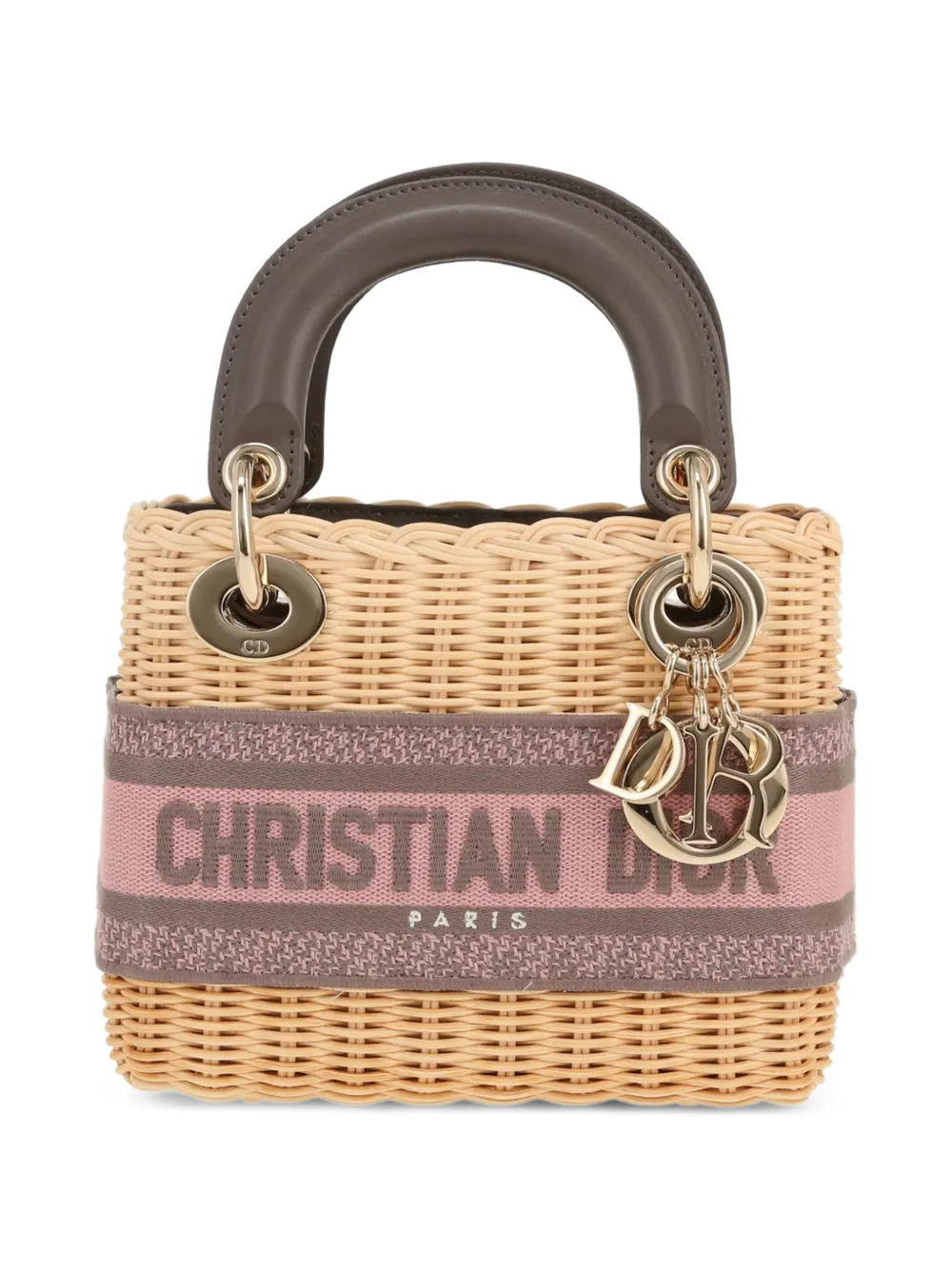 Christian Dior Pre-Owned 2020s Lady Dior wicker mini bag - Toni neutri