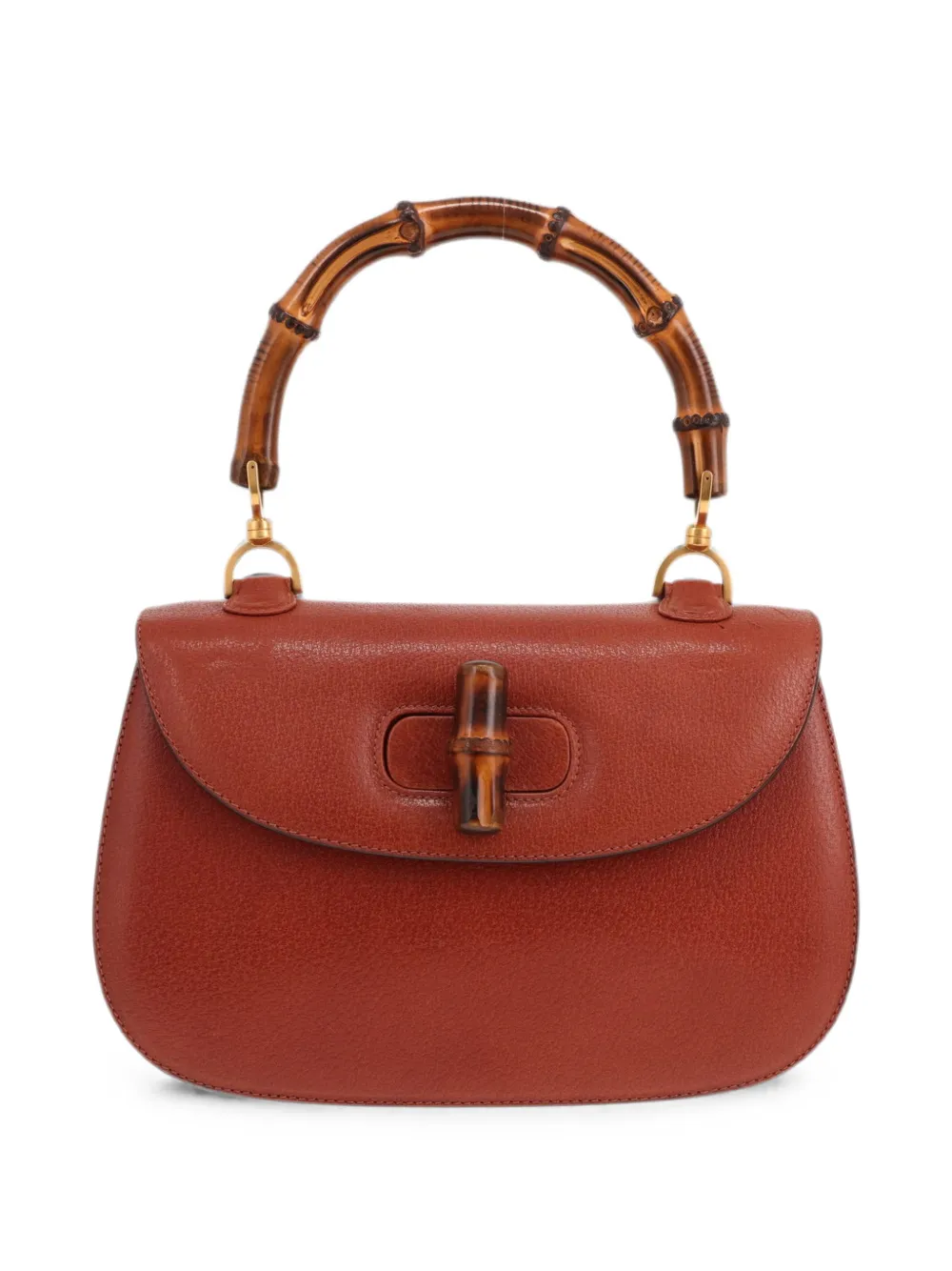 Gucci Pre-Owned 1990's Bambou grained tote bag - Rosso