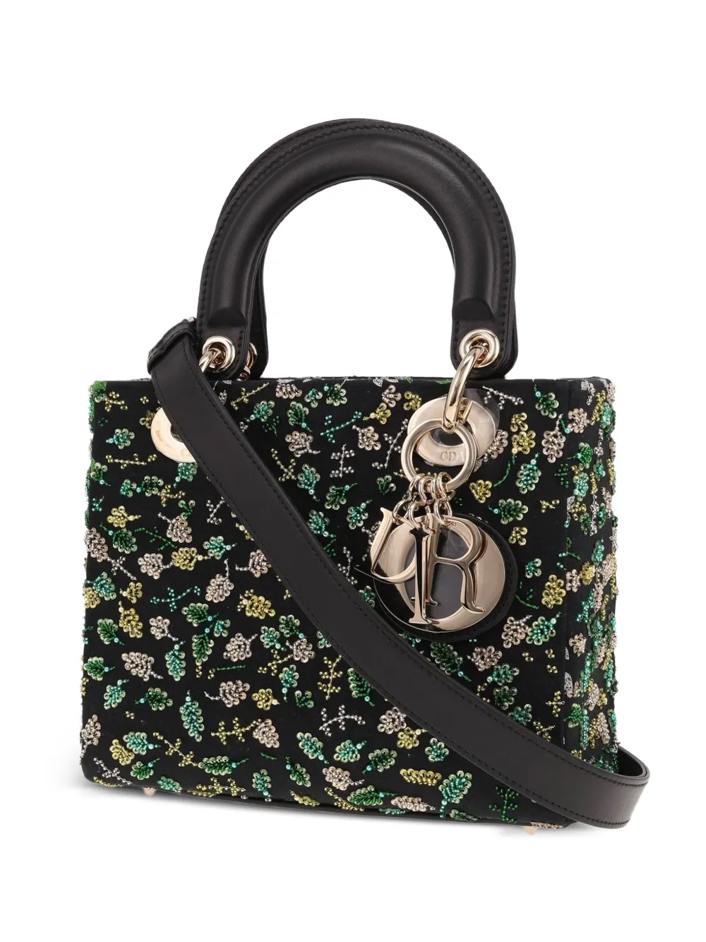 Christian Dior Pre-Owned Lady Dior pearl-embroidered tote bag - Nero