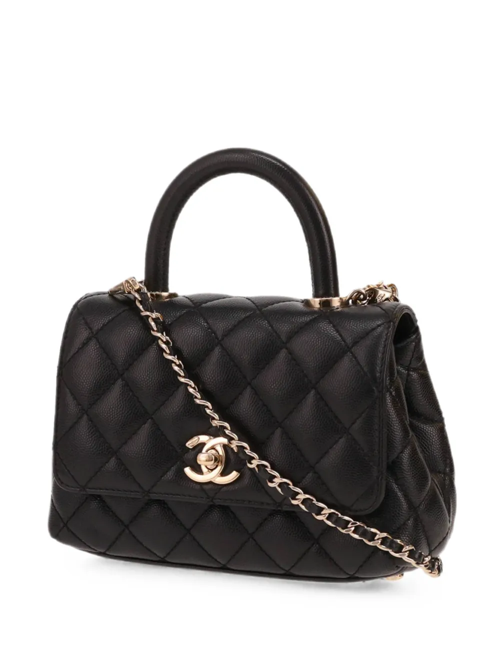 CHANEL Pre-Owned 2022 mini Coco Handle quilted handbag - Schwarz