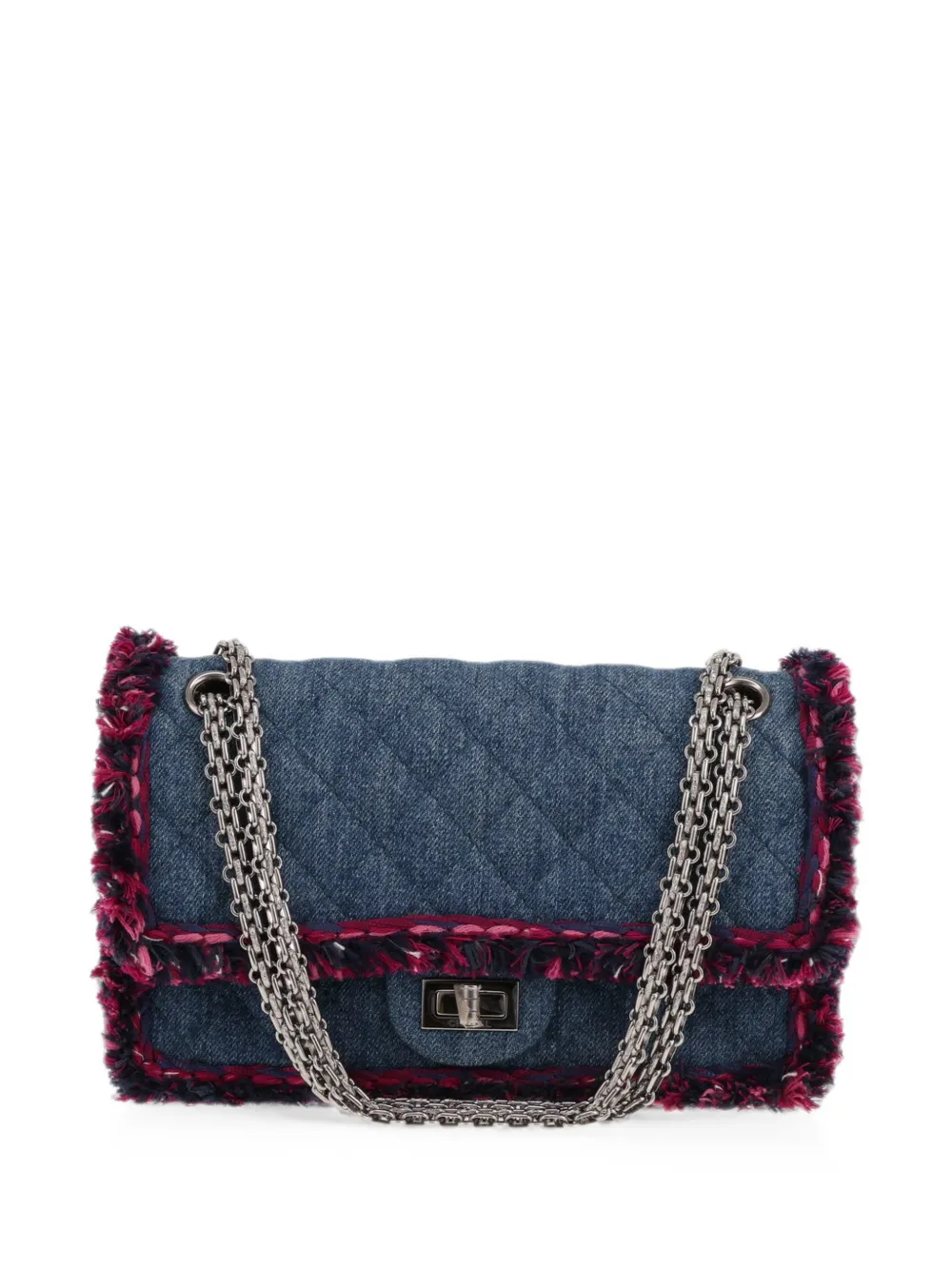 CHANEL Pre-Owned 2018 2.55 Handtasche mit Tweed-Besatz - Blau