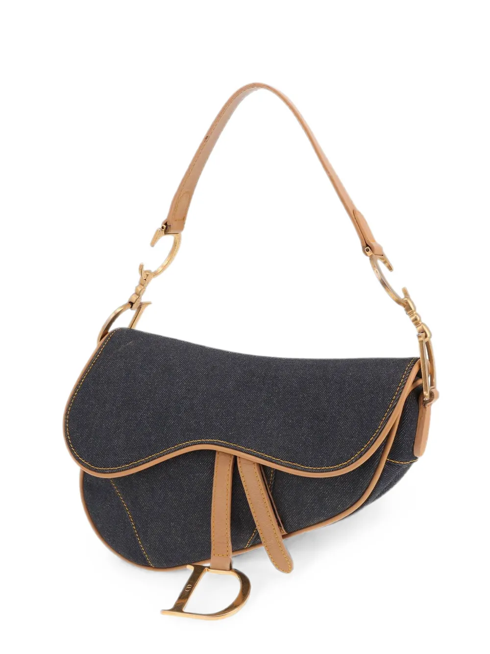 Christian Dior Pre-Owned Saddle denim shoulder bag - Blau