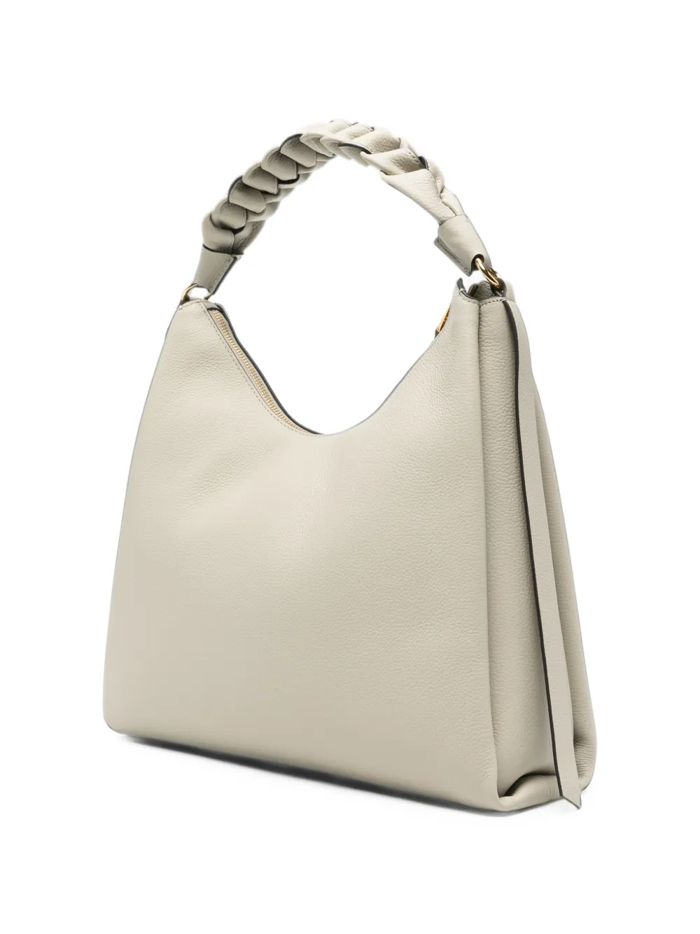 Coccinelle Boheme gevlochten leren schoudertas Beige