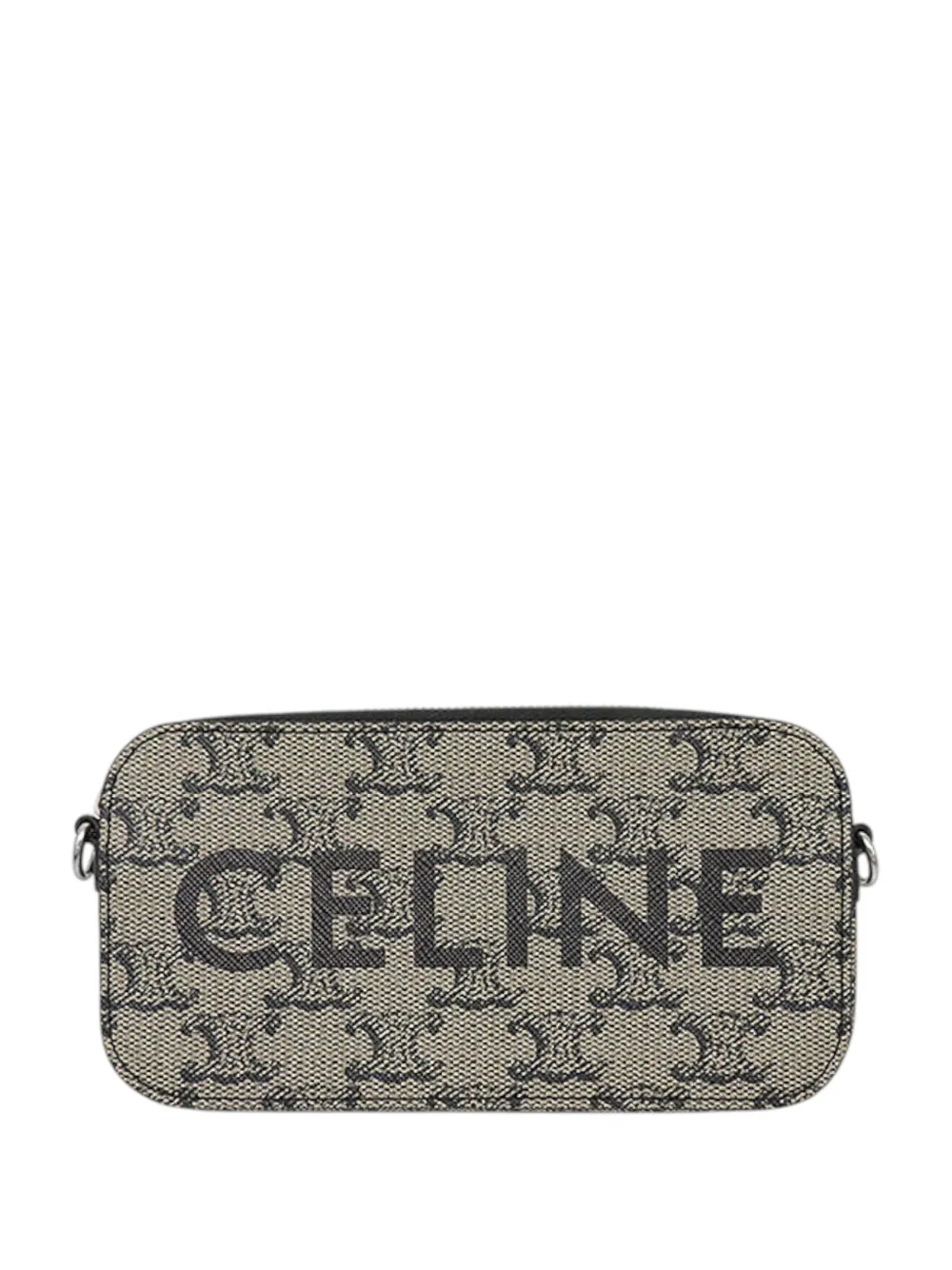 Celine Pre-Owned 2018-2026 Triomphe Coated Canvas Logo Horizontal Pouch crossbody bag - Neutrals