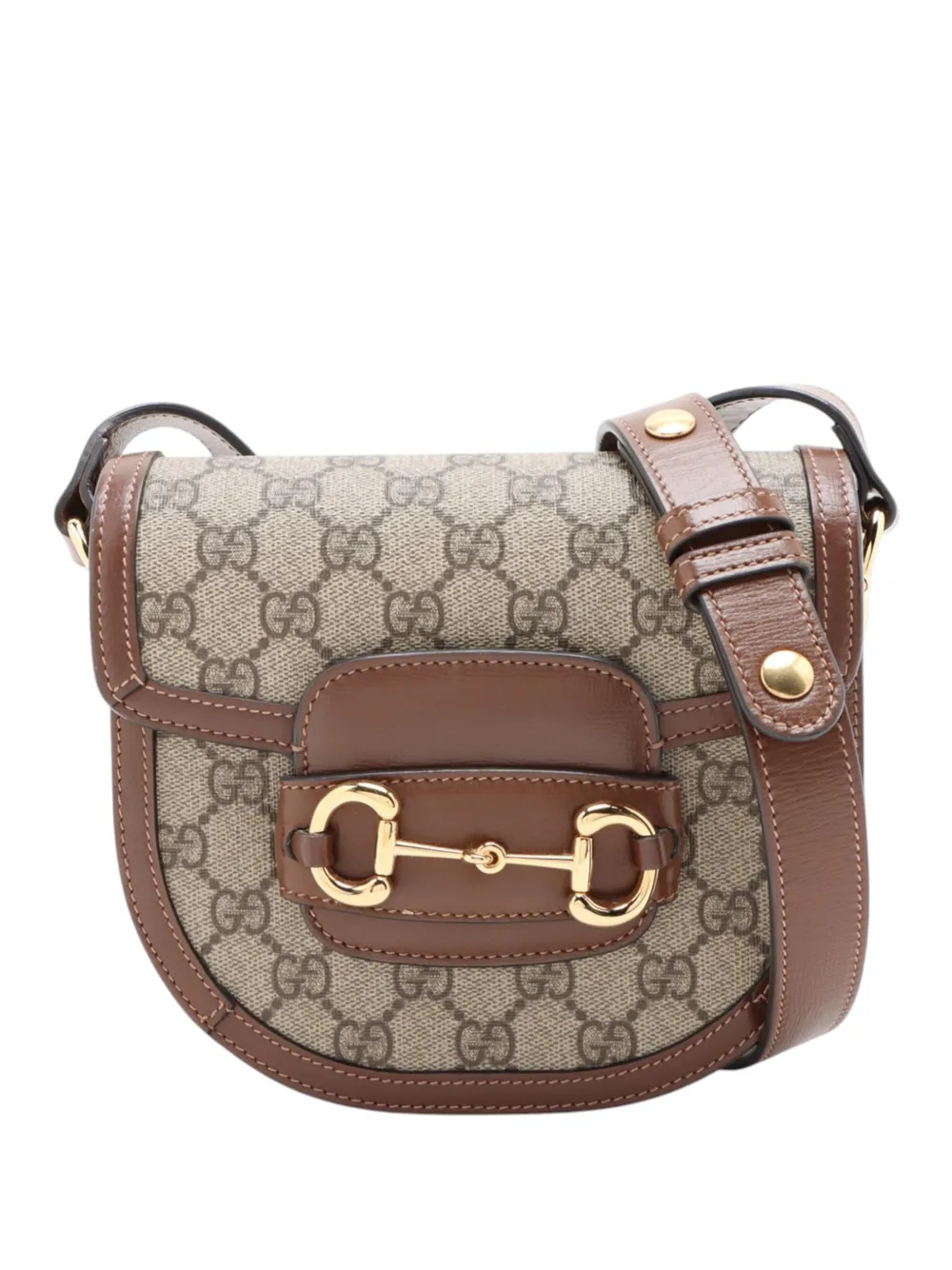 Gucci Pre-Owned 2016-2026 Mini GG Supreme Horsebit 1955 crossbody bag - Neutrals