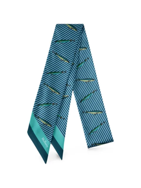 Mulberry Fishing Lure-print skinny scarf