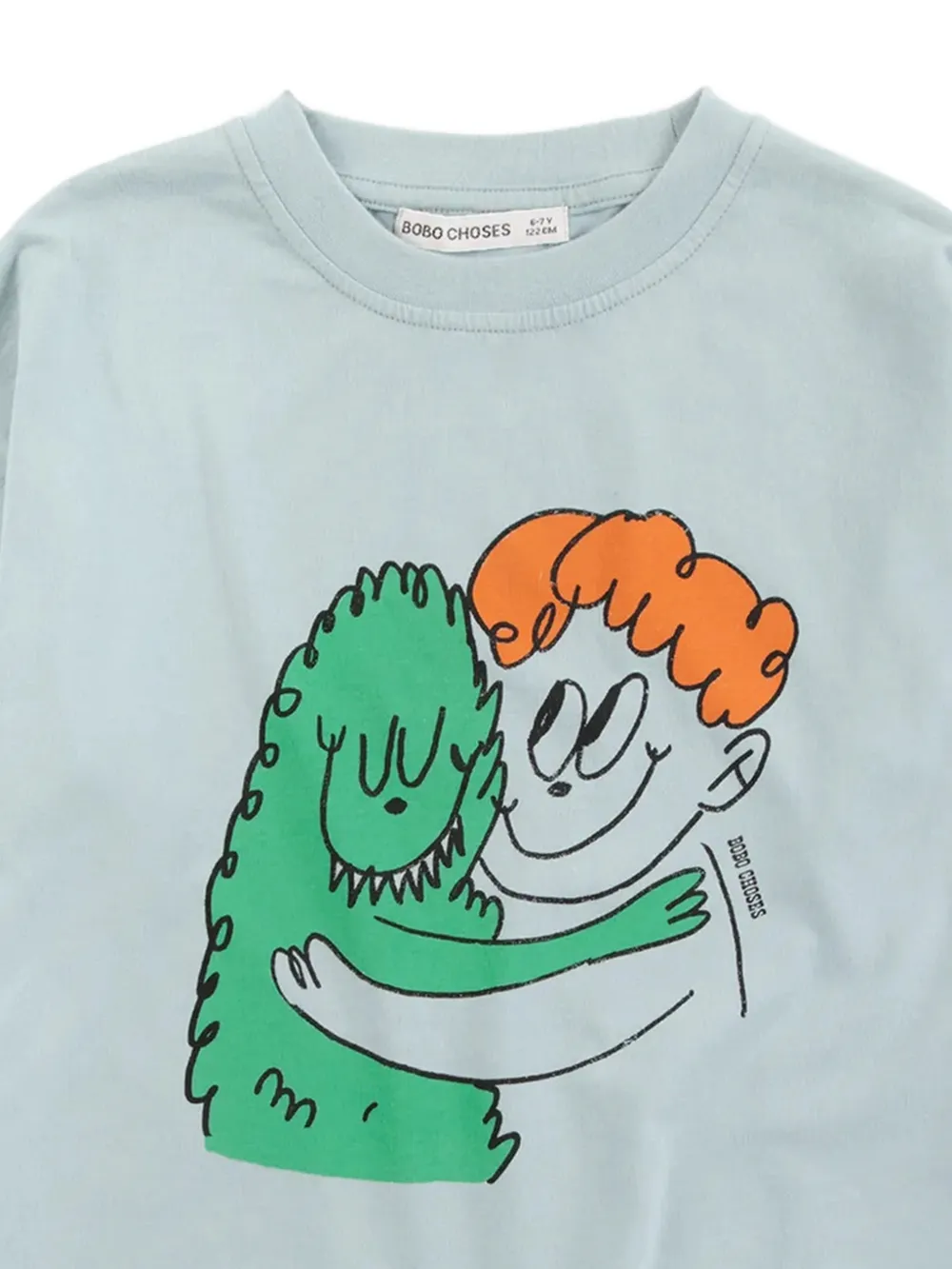 Bobo Choses Hug Hairy Monster T-shirt met lange mouwen Blauw