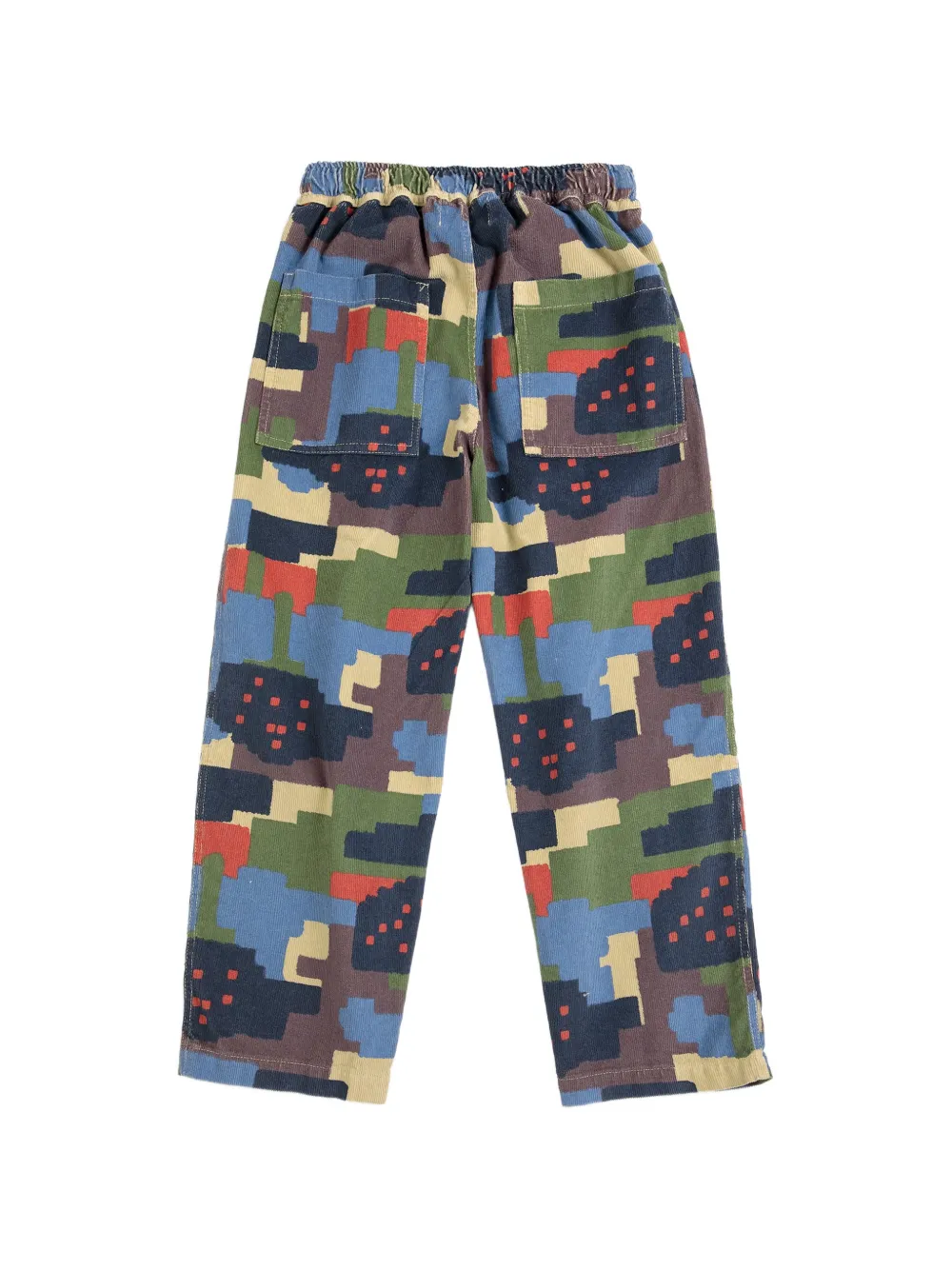 Bobo Choses Paint Forest ribfluwelen broek met camouflage Blauw