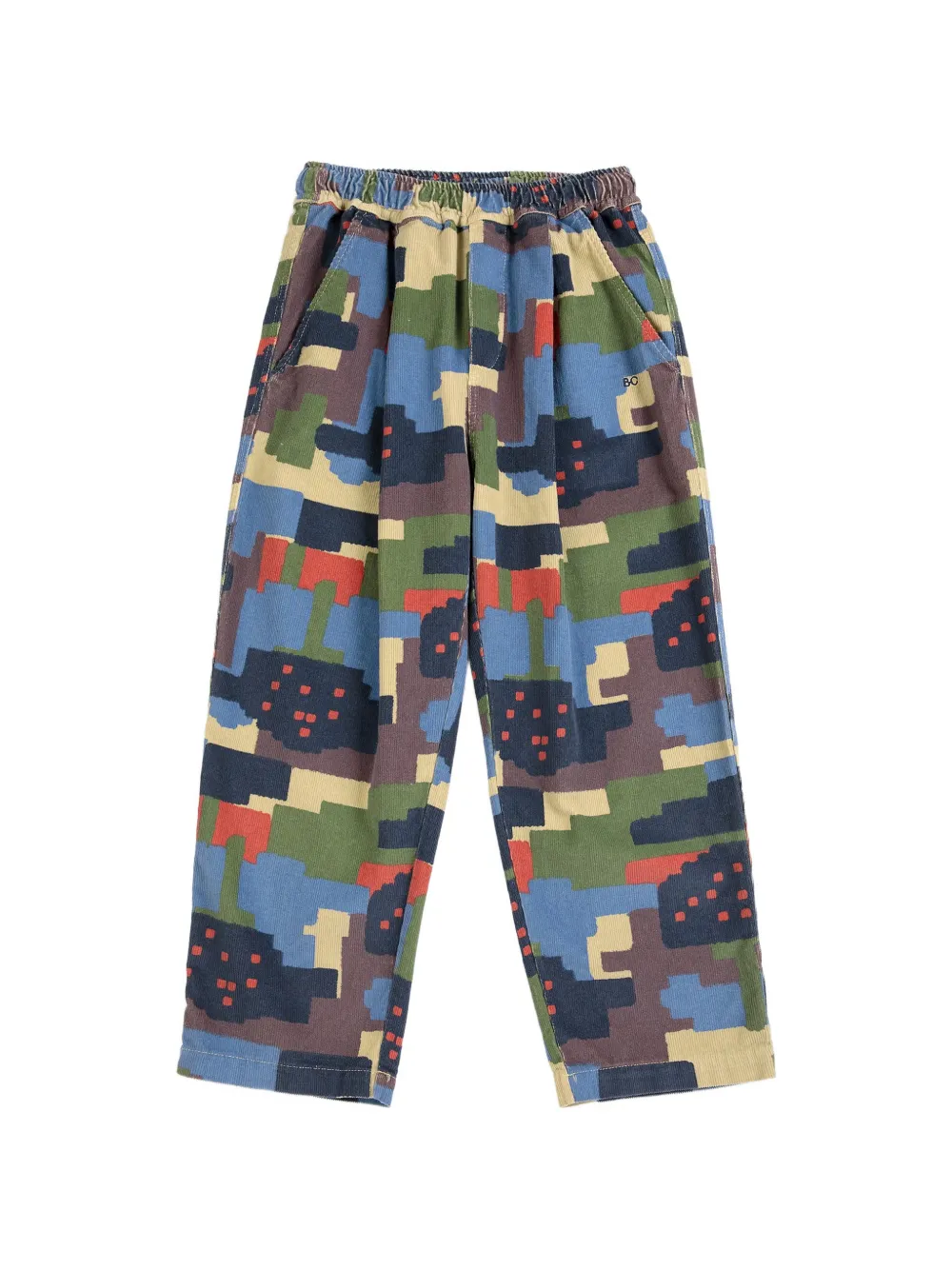 Bobo Choses Pantaloni a coste con stampa astratta - Blu