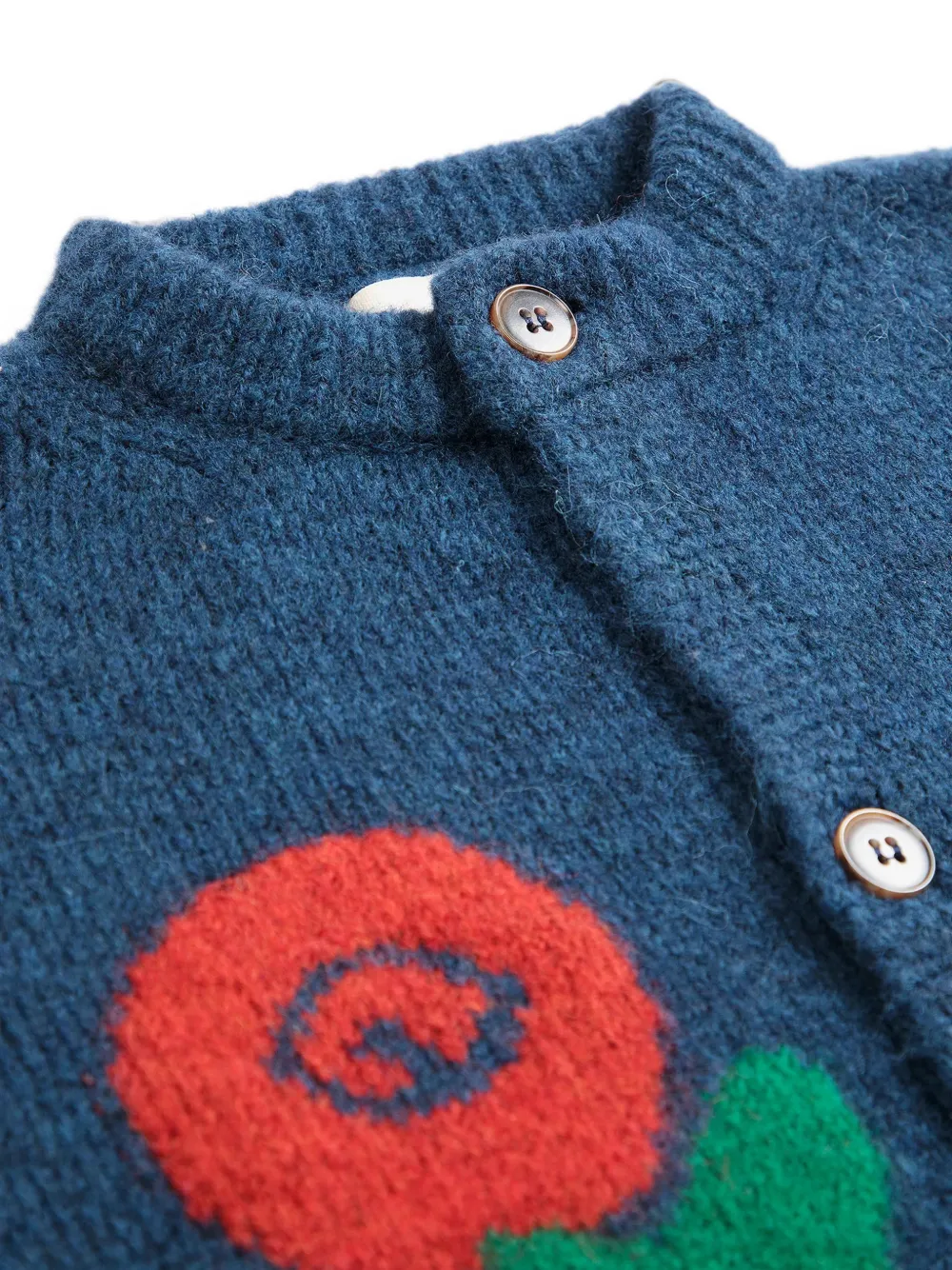 Bobo Choses Stamp Bloom vest met jacquard Blauw