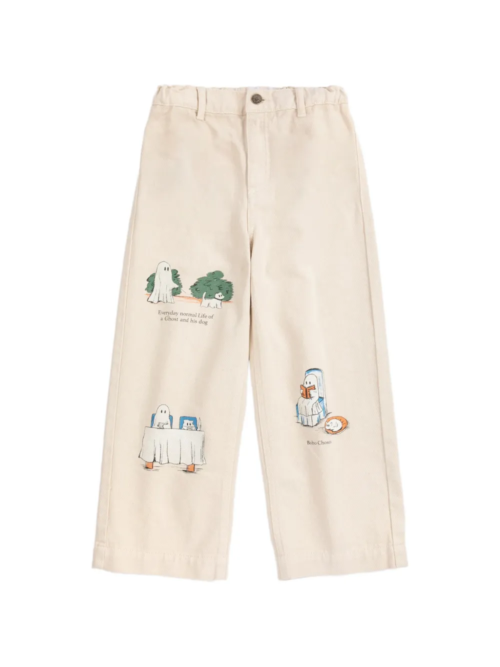 Bobo Choses Everyday Ghosts twill trousers - Toni neutri